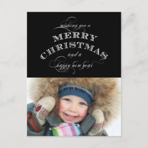 CARTE POSTALE DE VACANCES DE NOËL   NOIR