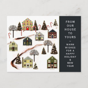 Carte postale de vacances de Noël Nouvelle maison