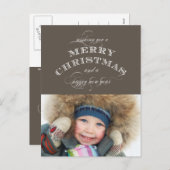 CARTE POSTALE DE VACANCES DE NOËL | TAUPE (Devant / Derrière)