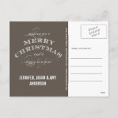 CARTE POSTALE DE VACANCES DE NOËL | TAUPE (Dos)