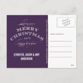 CARTE POSTALE DE VACANCES DE NOËL | VIOLET (Dos)