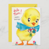 Carte postale de vacances de Pâques canard rétro v (Devant / Derrière)