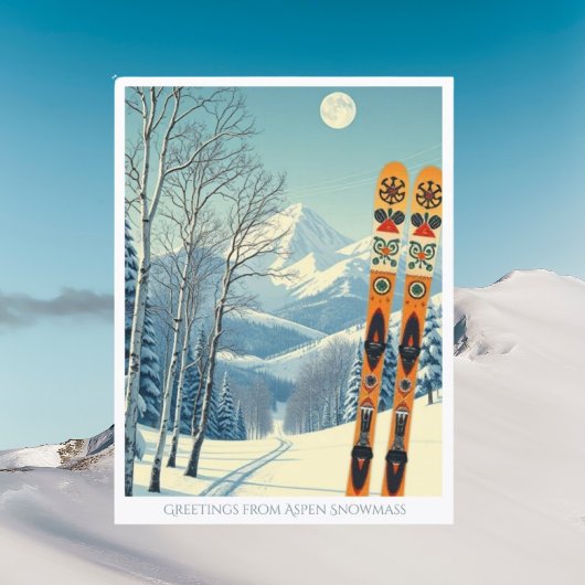 Carte postale de vacances de ski à Aspen Snowmass