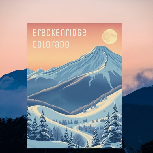 Carte postale de vacances de ski à Breckenridge Co