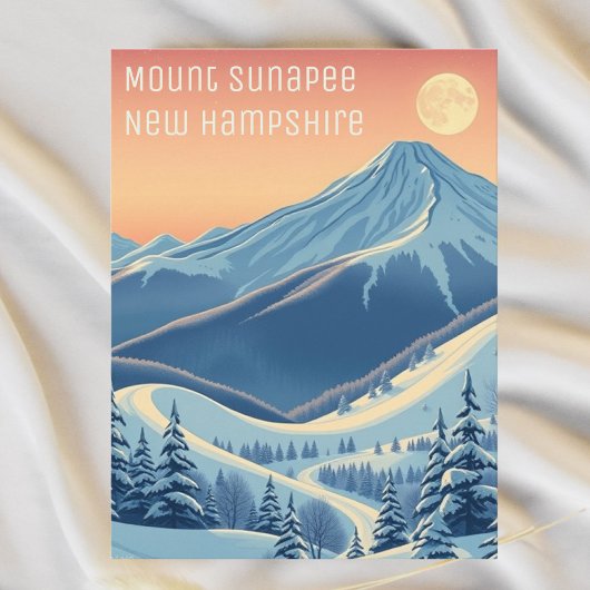 Carte postale de vacances de ski au Mont Sunapee d