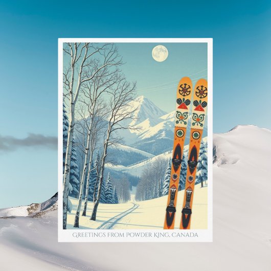 Carte postale de vacances de ski Powder King Canad