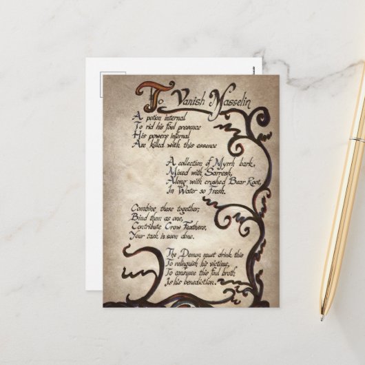 carte postale de vacances de sorcière d'Halloween  (Devant/Arrière en situation)