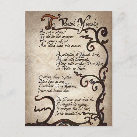 carte postale de vacances de sorcière d'Halloween  (Devant)