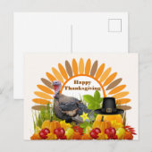 Carte postale de vacances de Thanksgiving à la din (Devant / Derrière)