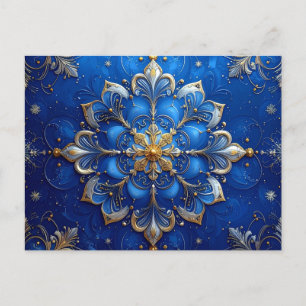 Carte postale de vacances décorative bleu or