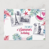 Carte postale de vacances d'été à l'aquarelle (Devant)