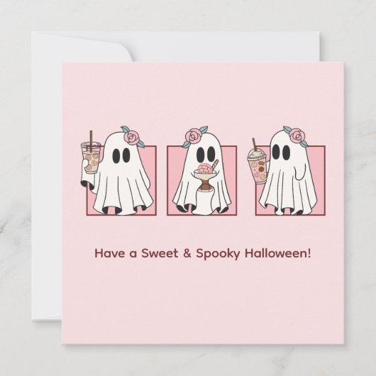 Carte postale de vacances d'Halloween mignonne et (Devant)