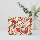 Carte postale de vacances d'hiver Poinsettia (Debout devant)