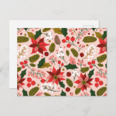 Carte postale de vacances d'hiver Poinsettia (Devant / Derrière)