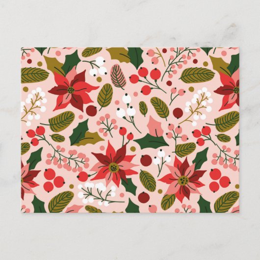 Carte postale de vacances d'hiver Poinsettia (Devant)