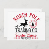 Carte postale de vacances du Pôle Nord (Devant / Derrière)