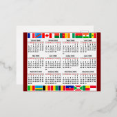 Carte Postale De Vacances En Aluminium 12 mois calendrier de l'année 2025 (Recto/Verso)