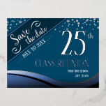 Carte Postale De Vacances En Aluminium 25e classe Réunion Elégant bleu<br><div class="desc">Enregistrez les cartes postales datant du lycée ou de la réunion de classe. Tout le texte est personnalisable Les bannières de classe peuvent également être trouvés dans ma boutique.</div>