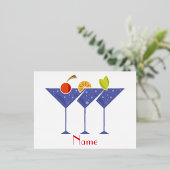Carte Postale De Vacances En Aluminium 3 cocktails Martini Thunder_Cove (Debout devant)