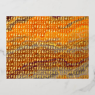 Carte Postale De Vacances En Aluminium Alphabet extraterrestre de Roswell en or -