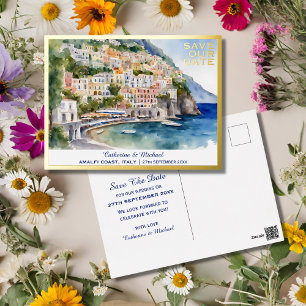 Carte Postale De Vacances En Aluminium Amalfi Coast Italie Destination Enregistrer La Dat