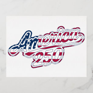 Carte Postale De Vacances En Aluminium Amérique 250 Drapeau Script Semiquincentennial Des