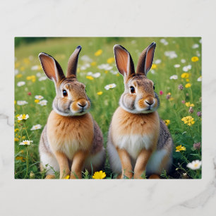Carte Postale De Vacances En Aluminium Animal lapin Nature Faune Affection Soin