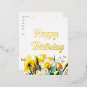 Carte Postale De Vacances En Aluminium Anniversaire Floral (Recto/Verso)