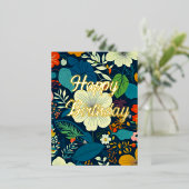Carte Postale De Vacances En Aluminium Anniversaire Floral (Debout devant)