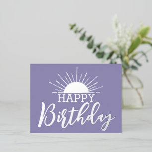 Carte Postale De Vacances En Aluminium Anniversaire Joyeux Sunshine Argent Doré véritable