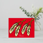 Carte Postale De Vacances En Aluminium Apache Feathers Thunder_Cove (Debout devant)
