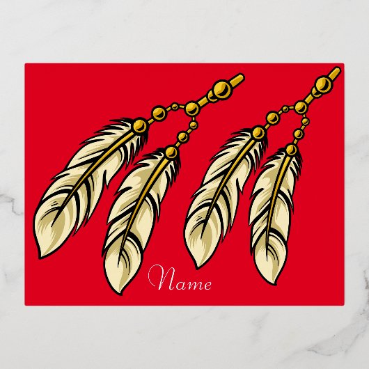 Carte Postale De Vacances En Aluminium Apache Feathers Thunder_Cove (Recto)