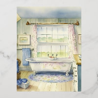 Aquarelle Country Arrière - plan de salle de bain