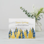 Carte Postale De Vacances En Aluminium Aquarelle Snowy Pine Trees Forêt Hiver Entreprise (Debout devant)