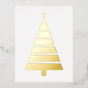 Carte Postale De Vacances En Aluminium Arbre de Noël à huile, conception simple