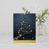 Carte Postale De Vacances En Aluminium Arbre de Noël Abstrait Bleu Joyeux Lumineux (Debout devant)