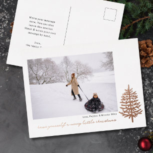 Carte Postale De Vacances En Aluminium arbre de Noël moderne minimaliste en feuille métal