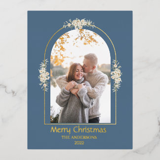 Carte Postale De Vacances En Aluminium Arc floral minimaliste moderne Gris