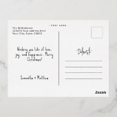 Carte Postale De Vacances En Aluminium Arc vert Joyeux Noël Photo Bois foncé (Verso)