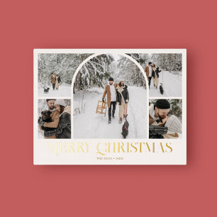 Carte Postale De Vacances En Aluminium Arch Photo Collage Joyeux Noël Papier métallisé Fê