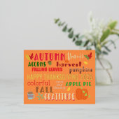 Carte Postale De Vacances En Aluminium Automne WordArt Bon thanksgiving 2025 Glam Real (Debout devant)