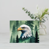 Carte Postale De Vacances En Aluminium Bald Eagle Faune Animal Nature Environnement Art (Debout devant)