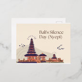 Carte Postale De Vacances En Aluminium Bali : le jour du silence (Recto/Verso)
