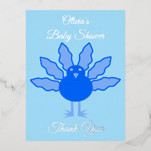 Carte Postale De Vacances En Aluminium Bébé bleu mignon Garçon Thanksgiving Turquie Perso