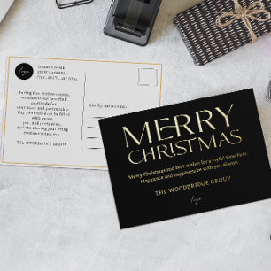 Carte Postale De Vacances En Aluminium Black Luxury Corporate logo Elegant Police