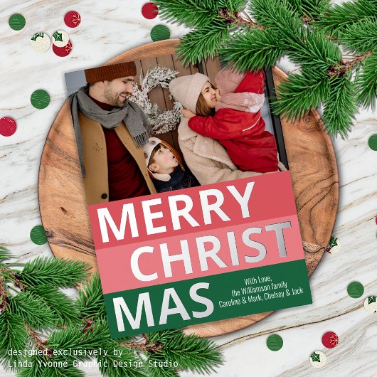 Carte Postale De Vacances En Aluminium Blocs Gras Retro Classy Moderne Argent