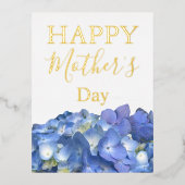 Carte Postale De Vacances En Aluminium Blue Hydrangeas Blooms fête des mères (Recto)