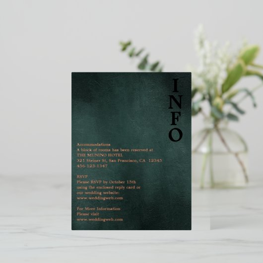 Carte Postale De Vacances En Aluminium Boîtier moderne Emerald Green Black élégant (Debout devant)