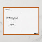 Carte Postale De Vacances En Aluminium Bon thanksgiving de couronne de feuillage orange (Verso)