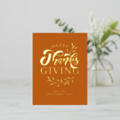 Carte Postale De Vacances En Aluminium Bon thanksgiving de couronne de feuillage orange (Debout devant)